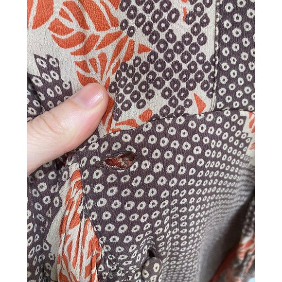 Topshop Orange & Brown Printed Wrap Dress — Size 6 (UK 10) - Picture 8 of 10